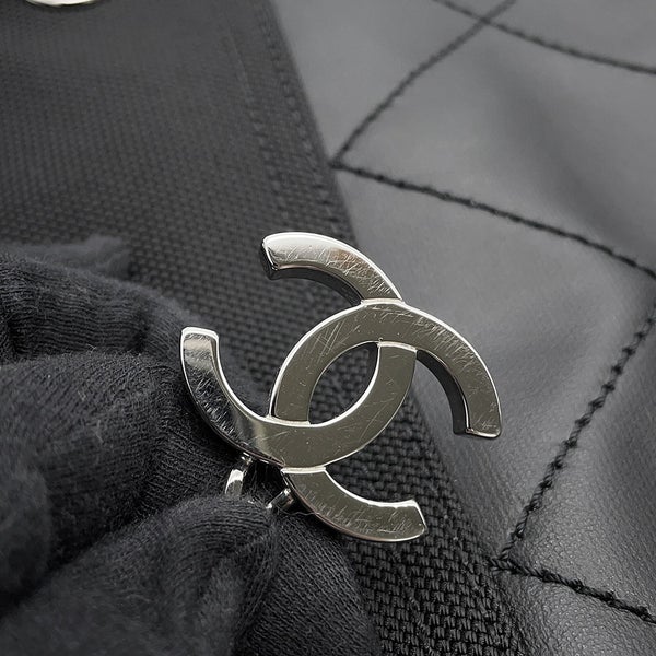 シャネル トートバッグ パリビアリッツ トートPM マトラッセ ココマーク スモール レザー/キャンバス A34208 CHANEL バッグ 黒