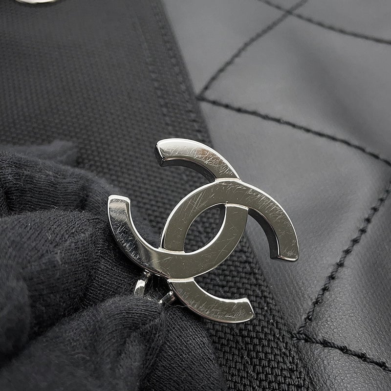 シャネル トートバッグ パリビアリッツ トートPM マトラッセ ココマーク スモール レザー/キャンバス A34208 CHANEL バッグ 黒