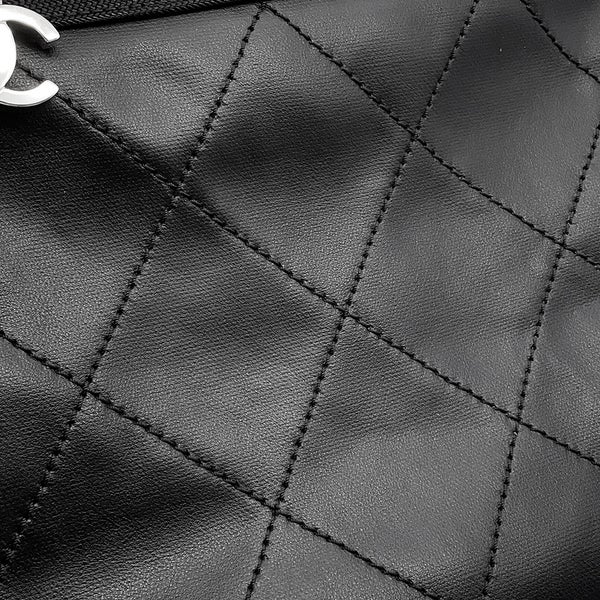 シャネル トートバッグ パリビアリッツ トートPM マトラッセ ココマーク スモール レザー/キャンバス A34208 CHANEL バッグ 黒