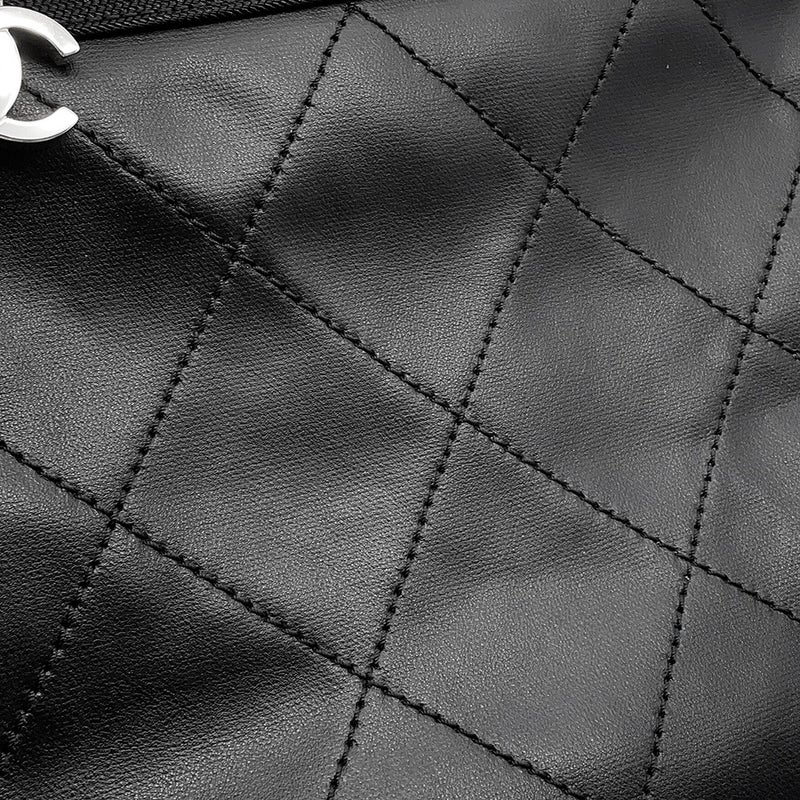 シャネル トートバッグ パリビアリッツ トートPM マトラッセ ココマーク スモール レザー/キャンバス A34208 CHANEL バッグ 黒