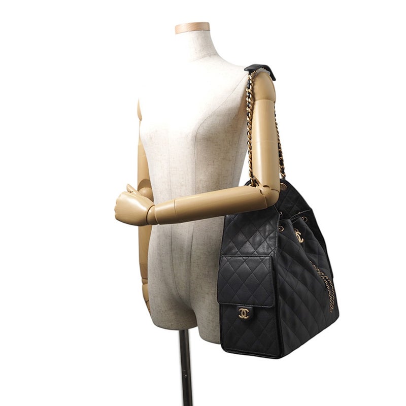 シャネル チェーンショルダーバッグ CHANEL25 ミディアム ココマーク マトラッセ キャビアスキン AS5293 CHANEL 黒