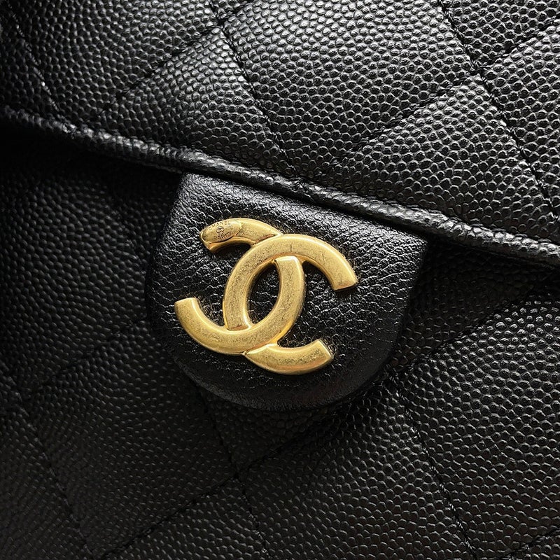 シャネル チェーンショルダーバッグ CHANEL25 ミディアム ココマーク マトラッセ キャビアスキン AS5293 CHANEL 黒