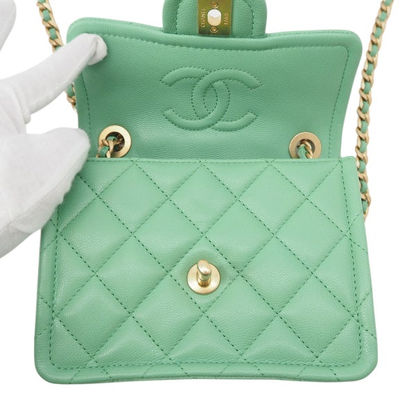 シャネル チェーンショルダーバッグ マトラッセ ココマーク キャビアスキン AS2356 CHANEL