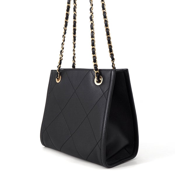 シャネル チェーンショルダーバッグ ショッピングバッグ マトラッセ ココマーク ラムスキン AS2750 CHANEL 黒