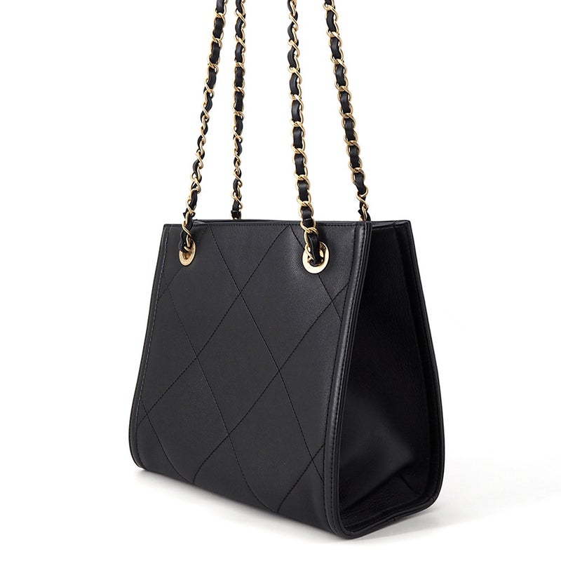 シャネル チェーンショルダーバッグ ショッピングバッグ マトラッセ ココマーク ラムスキン AS2750 CHANEL 黒