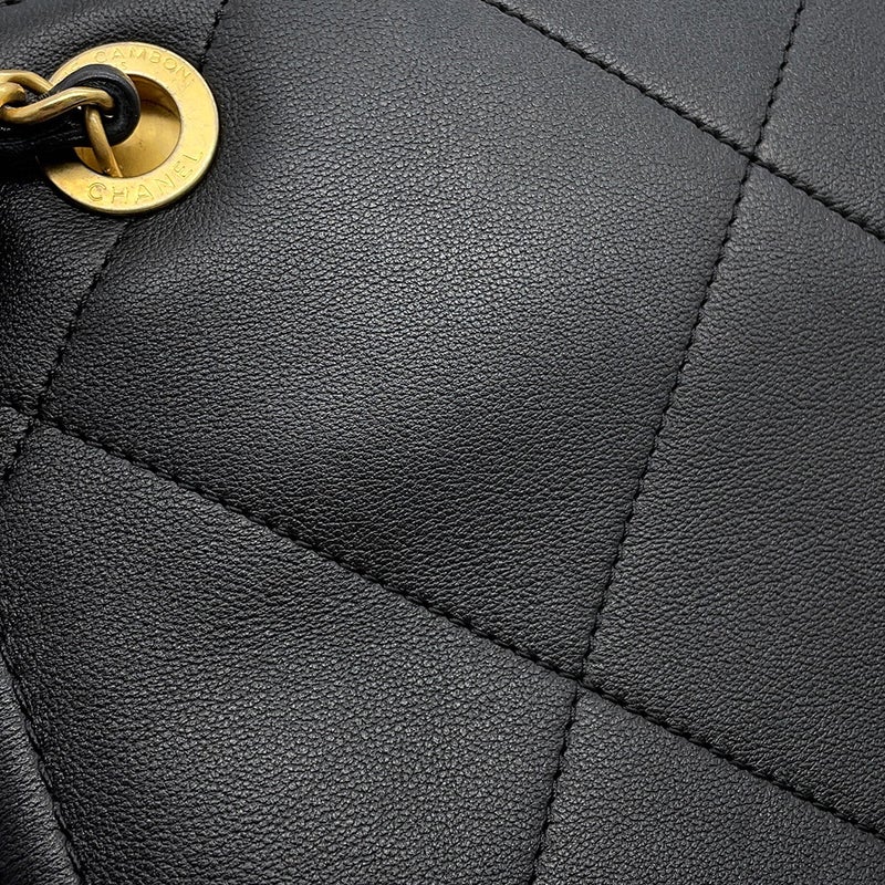 シャネル チェーンショルダーバッグ ショッピングバッグ マトラッセ ココマーク ラムスキン AS2750 CHANEL 黒