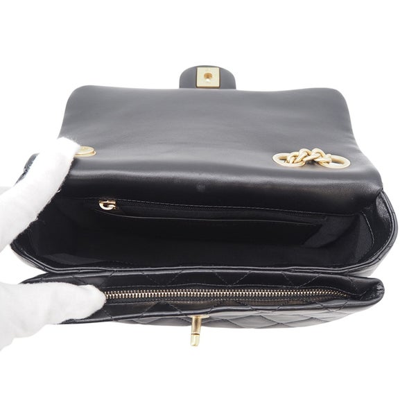 シャネル チェーンショルダーバッグ マトラッセ ココマーク レザー AS5863 CHANEL 黒
