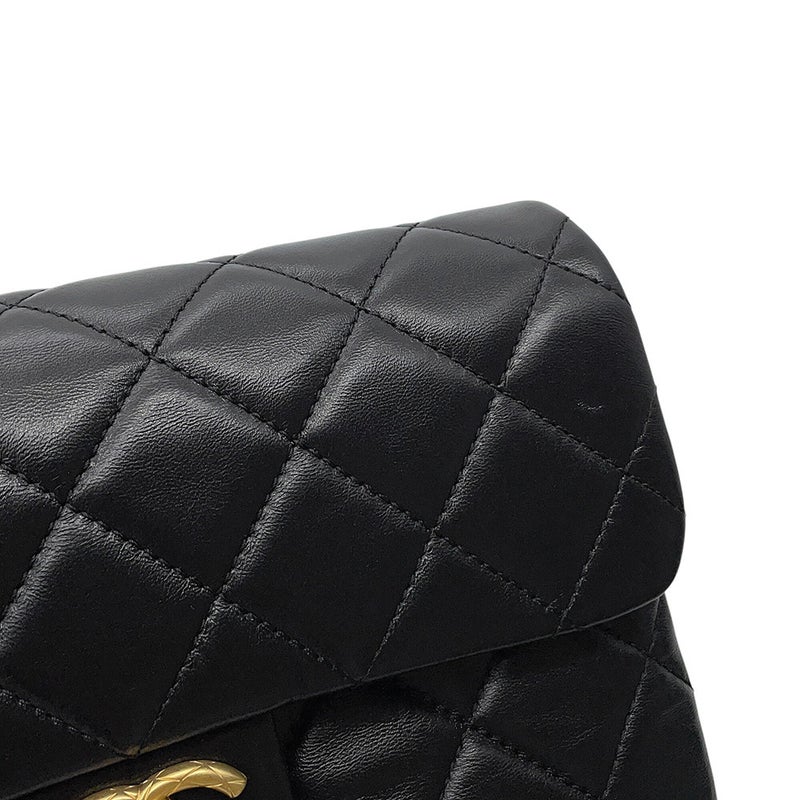 シャネル チェーンショルダーバッグ マトラッセ ココマーク レザー AS5863 CHANEL 黒