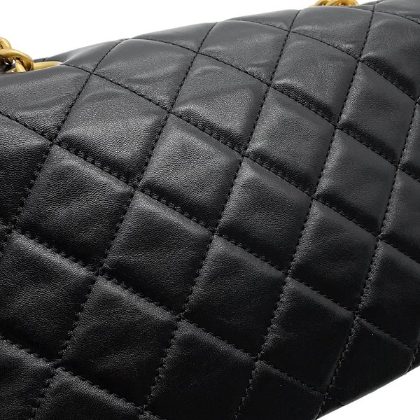 シャネル チェーンショルダーバッグ マトラッセ ココマーク レザー AS5863 CHANEL 黒