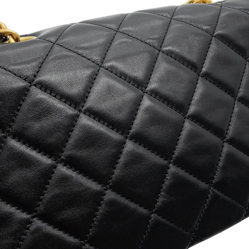 シャネル チェーンショルダーバッグ マトラッセ ココマーク レザー AS5863 CHANEL 黒