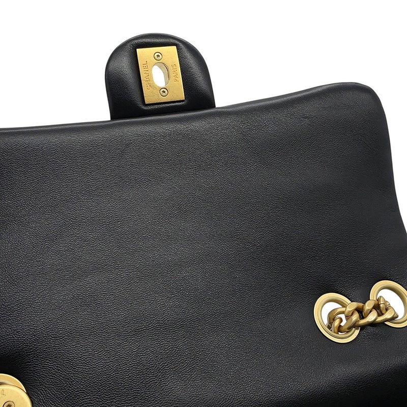 シャネル チェーンショルダーバッグ マトラッセ ココマーク レザー AS5863 CHANEL 黒