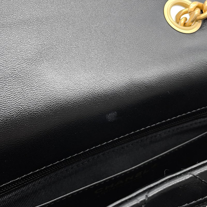 シャネル チェーンショルダーバッグ マトラッセ ココマーク レザー AS5863 CHANEL 黒