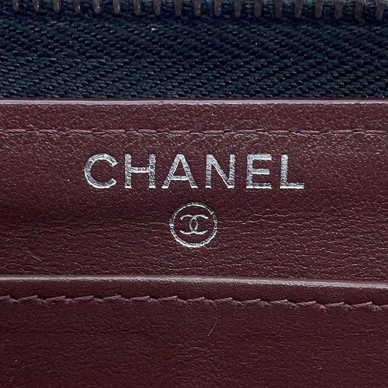 シャネル 長財布 クラシック ロング ジップ ウォレット ココマーク マトラッセ キャビアスキン AP0242 CHANEL 黒