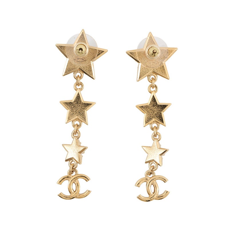 シャネル ピアス ココマーク スターモチーフ ロングピアス フェイクパール ラインストーン F24C CHANEL アクセサリー