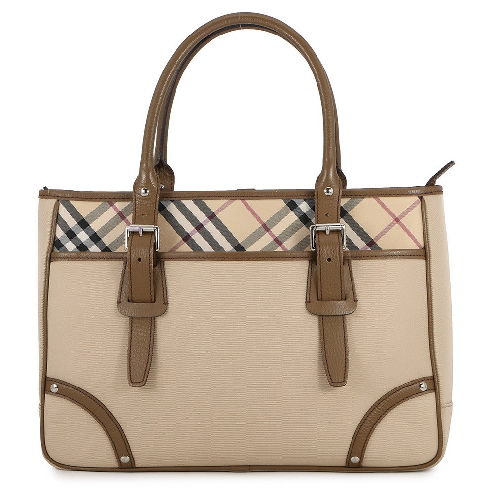 バーバリー トートバッグ ノバチェック キャンバス レザー BURBERRY