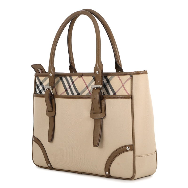 バーバリー トートバッグ ノバチェック キャンバス レザー BURBERRY