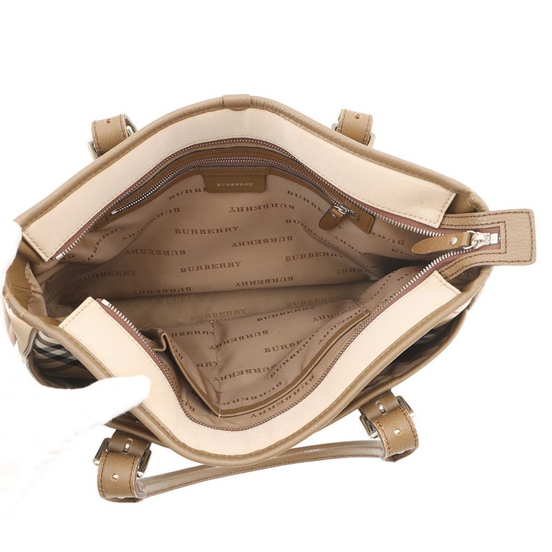 バーバリー トートバッグ ノバチェック キャンバス レザー BURBERRY
