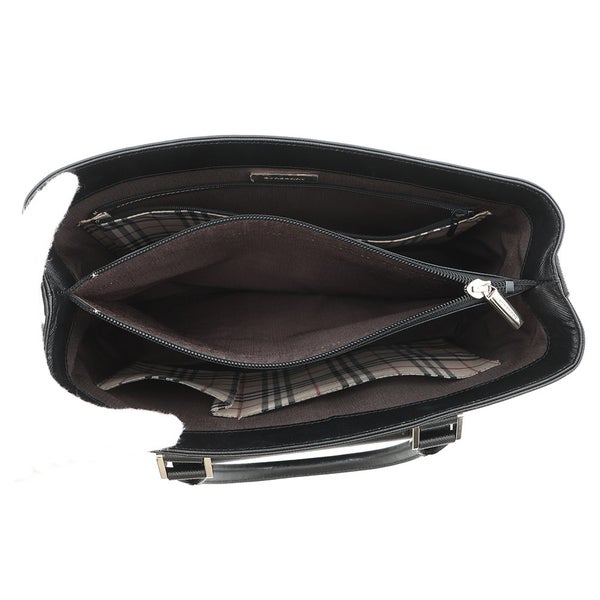 バーバリー トートバッグ ノバチェック レザー BURBERRY 黒
