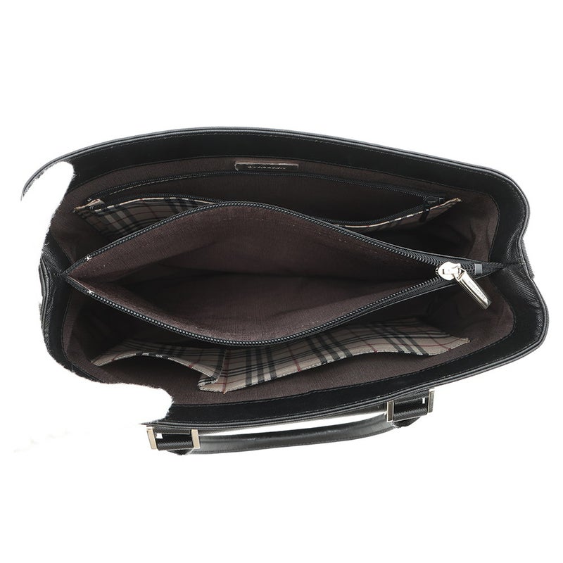バーバリー トートバッグ ノバチェック レザー BURBERRY 黒