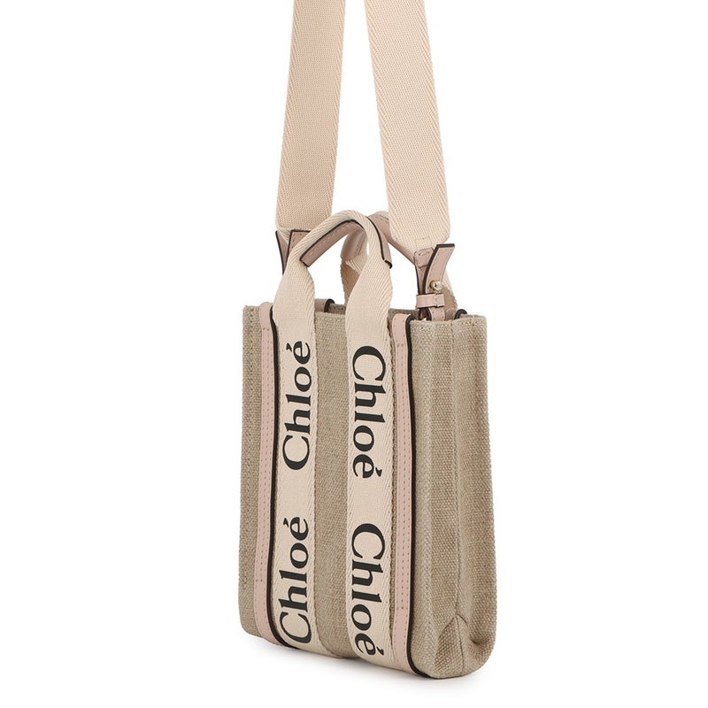 クロエ ハンドバッグ ウッディ ノース サウス ミニ トート キャンバス/カーフレザー CHC24AP243I266J5 Chloe 2way