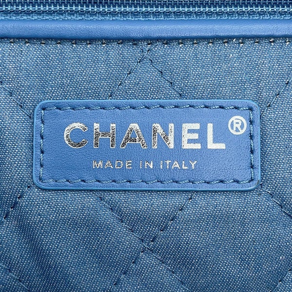 シャネル チェーンショルダーバッグ CHANEL 22 グリッターパッチワーク スモール デニム AS3261 ポーチ付き