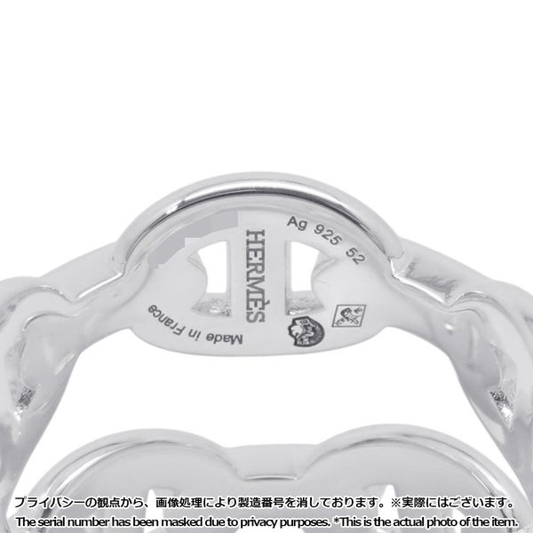 エルメス リング シェーヌダンクル アンシェネ ダブル ロウ SV925シルバー リングサイズ52 HERMES 指輪 Enchainee double row