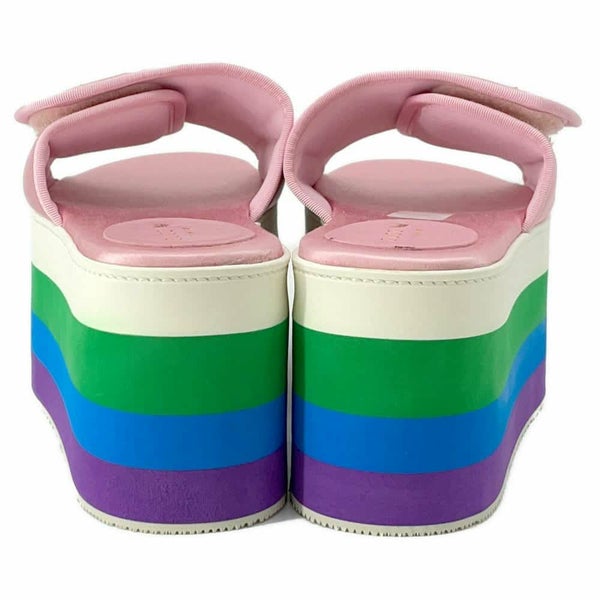 グッチ サンダル アディダスコラボ プラットフォーム シルク レディースサイズ36 1/2 702294 GUCCI adidas 靴