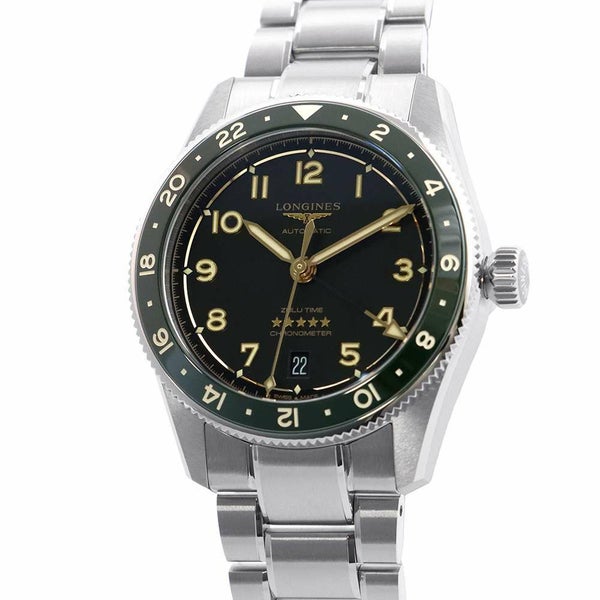 ロンジン スピリット ズールータイム L3.802.4.63.6 LONGINES 腕時計 黒文字盤