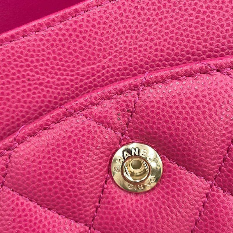 シャネル チェーンショルダーバッグ マトラッセ25 ココマーク キャビアスキン ダブルチェーン A01112 CHANEL