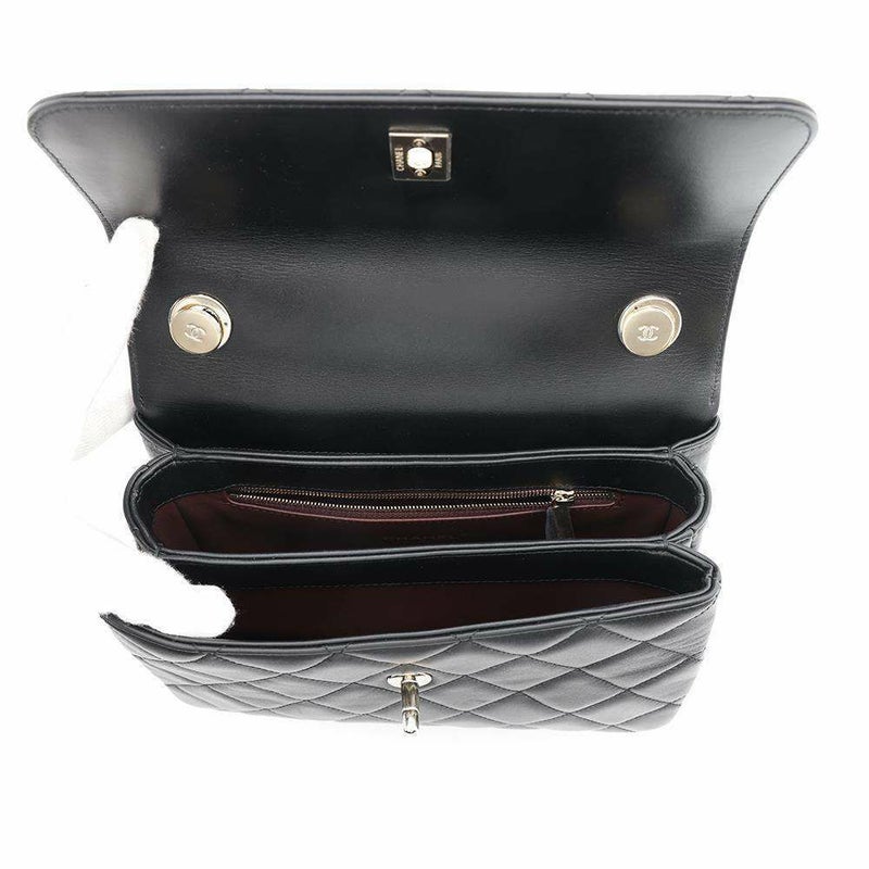 シャネル ハンドバッグ ココマーク マトラッセ トップハンドル ラムスキン A92236 CHANEL 2way チェーンショルダー 黒