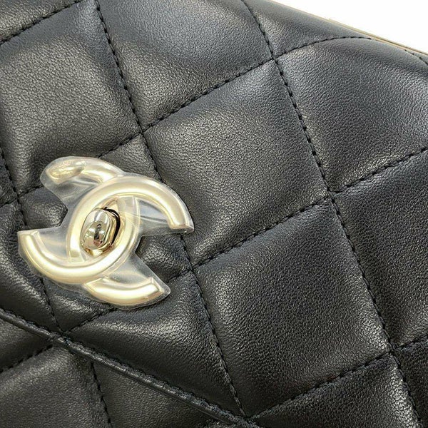 シャネル ハンドバッグ ココマーク マトラッセ トップハンドル ラムスキン A92236 CHANEL 2way チェーンショルダー 黒