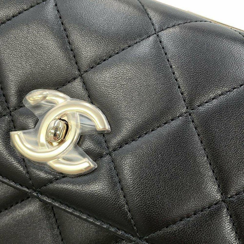 シャネル ハンドバッグ ココマーク マトラッセ トップハンドル ラムスキン A92236 CHANEL 2way チェーンショルダー 黒