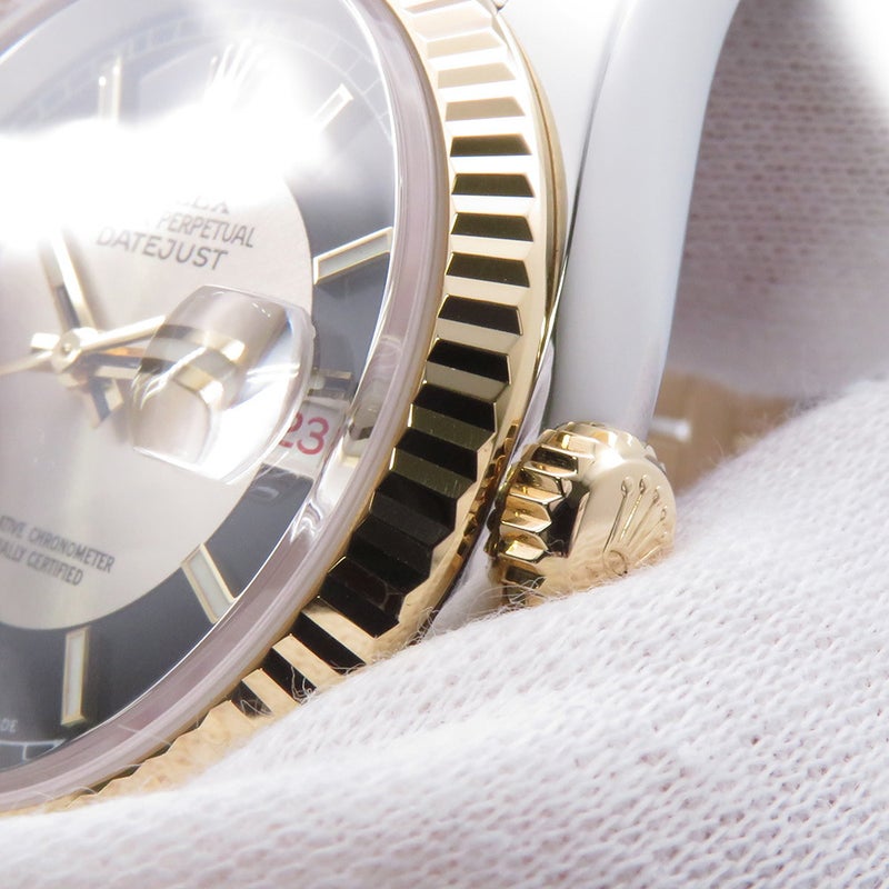 ロレックス デイトジャスト D番 SS/K18YG 116233 ROLEX 腕時計 シルバー/ブラック文字盤
