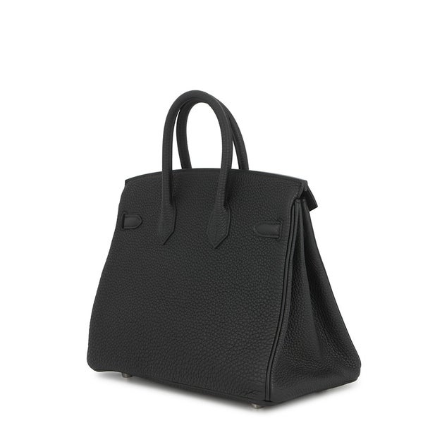 エルメス バーキン25 ブラック/シルバー金具 トゴ K刻印 HERMES Birkin ハンドバッグ 黒