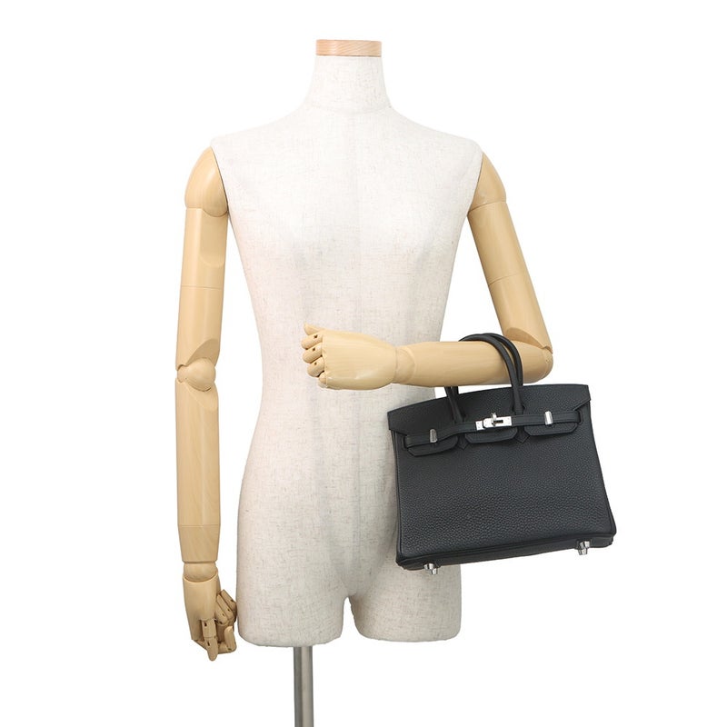 エルメス バーキン25 ブラック/シルバー金具 トゴ K刻印 HERMES Birkin ハンドバッグ 黒