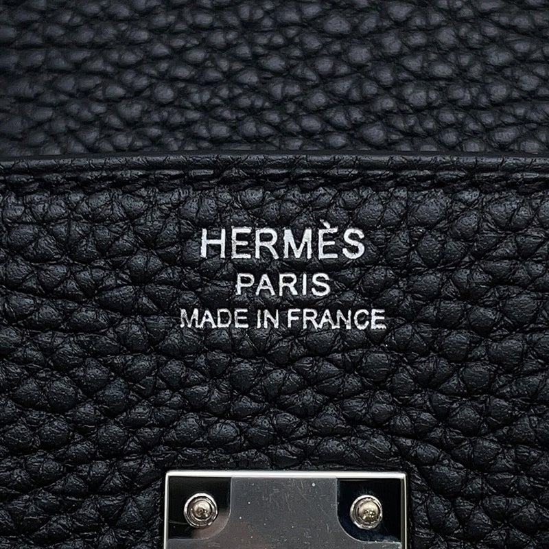 エルメス バーキン25 ブラック/シルバー金具 トゴ K刻印 HERMES Birkin ハンドバッグ 黒