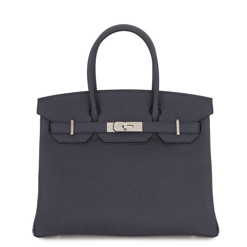 エルメス バーキン30 ブルーニュイ/シルバー金具 トゴ K刻印 HERMES Birkin ハンドバッグ