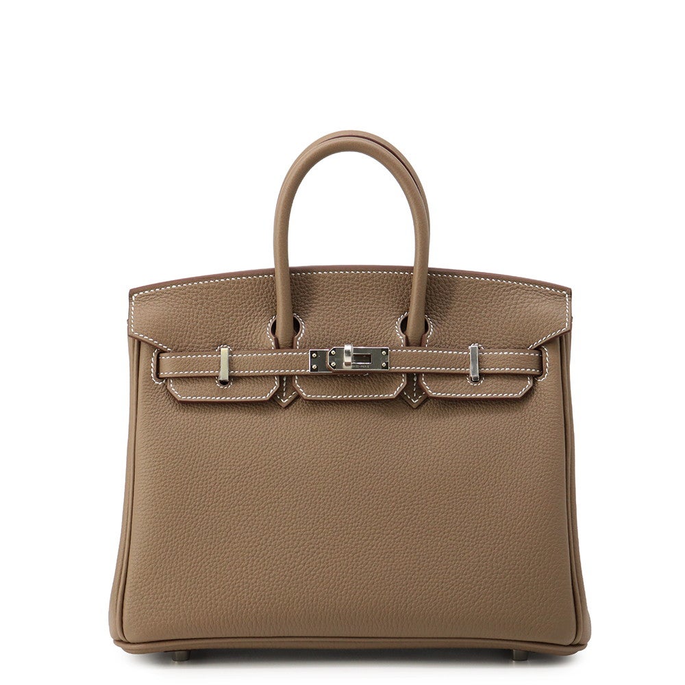 エルメス バーキン25 エトゥープ/シルバー金具 トゴ G刻印 HERMES