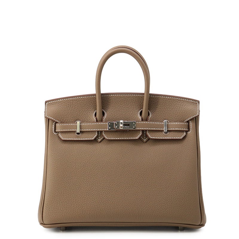 エルメス バーキン25 エトゥープ/シルバー金具 トゴ G刻印 HERMES Birkin ハンドバッグ