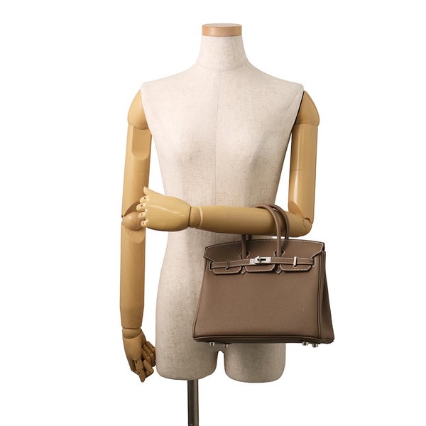 エルメス バーキン25 エトゥープ/シルバー金具 トゴ G刻印 HERMES Birkin ハンドバッグ