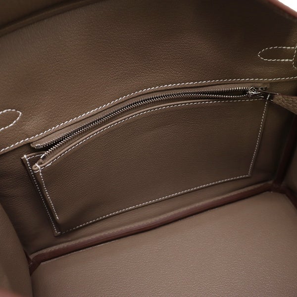 エルメス バーキン25 エトゥープ/シルバー金具 トゴ G刻印 HERMES Birkin ハンドバッグ