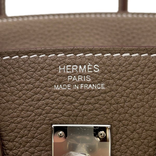 エルメス バーキン25 エトゥープ/シルバー金具 トゴ G刻印 HERMES Birkin ハンドバッグ