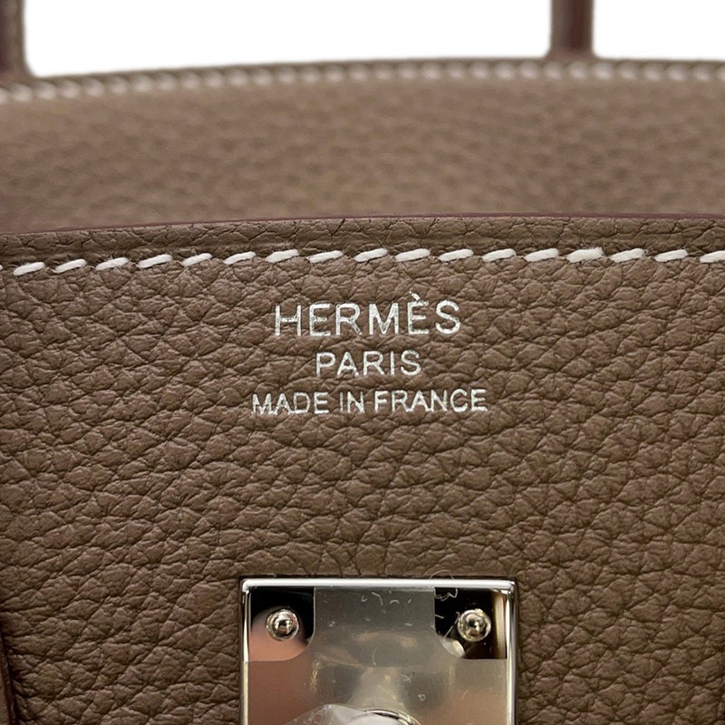 エルメス バーキン25 エトゥープ/シルバー金具 トゴ G刻印 HERMES Birkin ハンドバッグ
