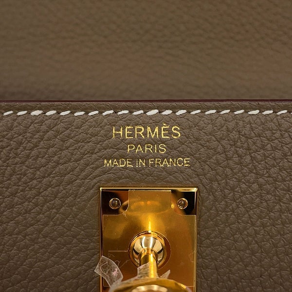 エルメス ハンドバッグ ケリー25 内縫い エトゥープ/ゴールド金具 トゴ K刻印 HERMES 2wayバッグ