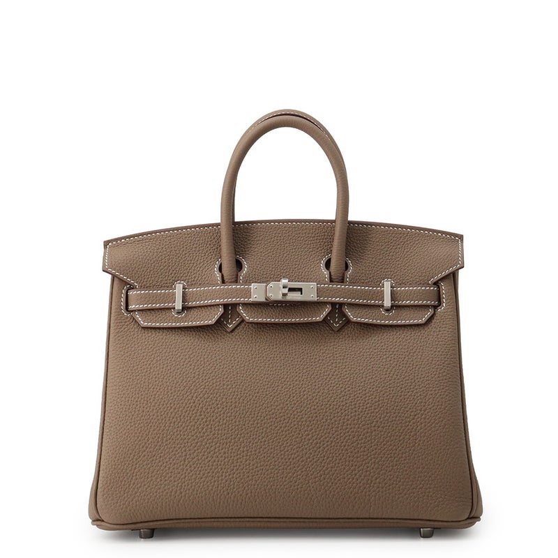 エルメス バーキン25 エトゥープ/シルバー金具 トゴ G刻印 HERMES