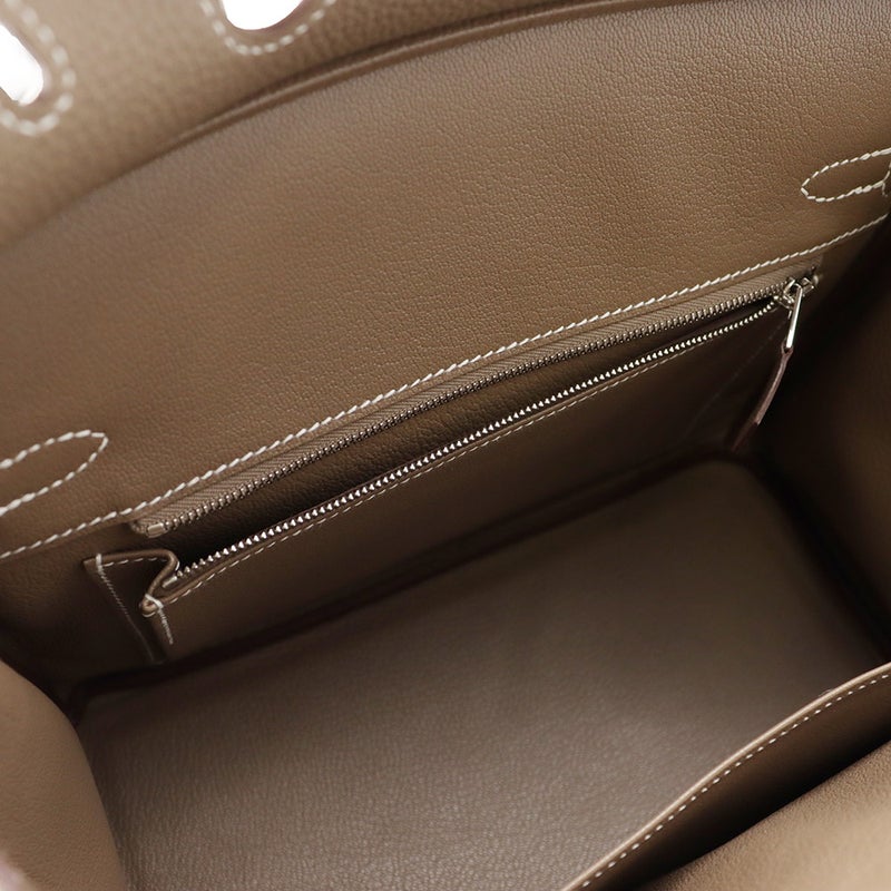 エルメス バーキン25 エトゥープ/シルバー金具 トゴ G刻印 HERMES