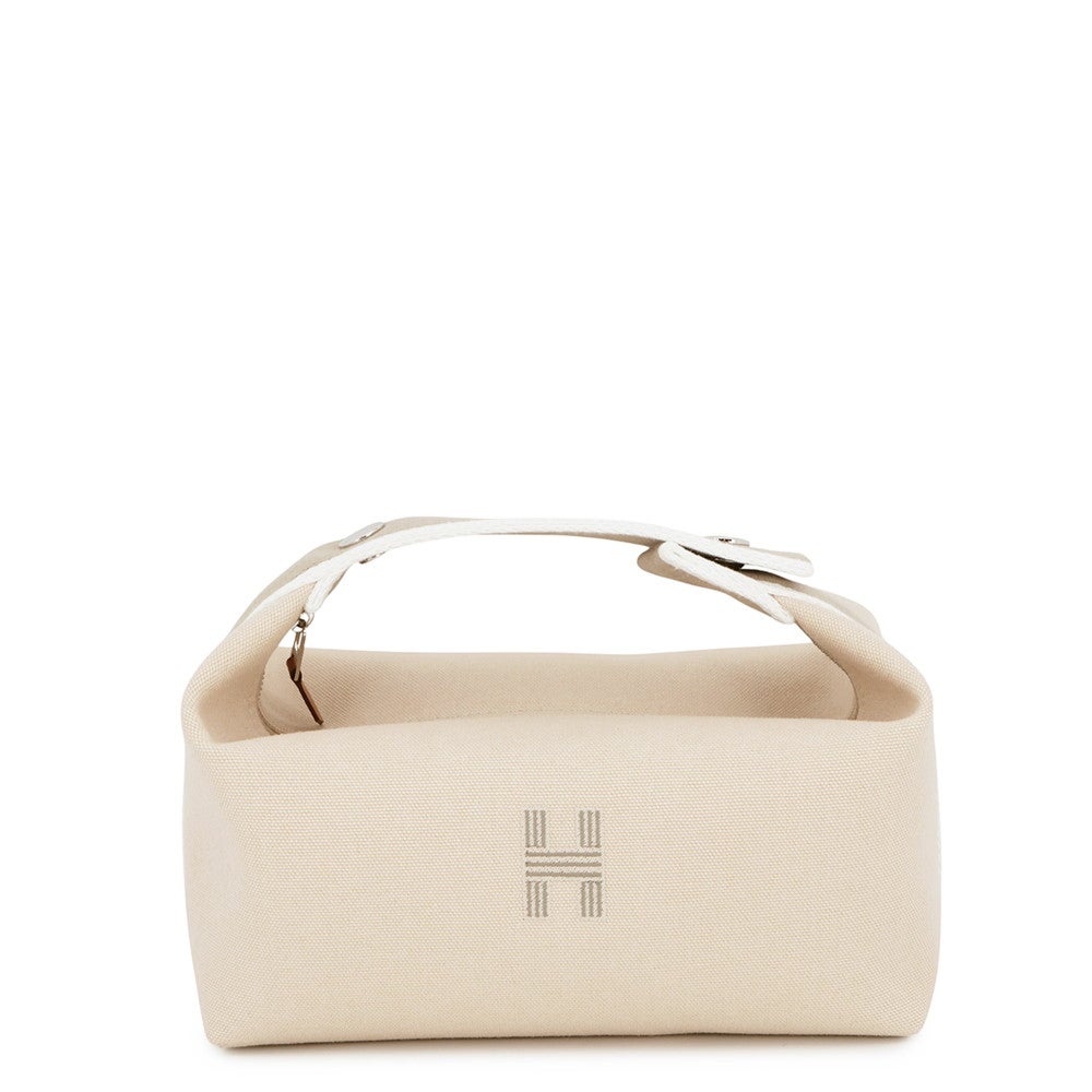 【美品】HERMES エルメス ブリッドアブラック PM ナチュラル 白 エルメス ポーチ ブリッド・ア・ブラックPM ナチュラル/シルバー金具