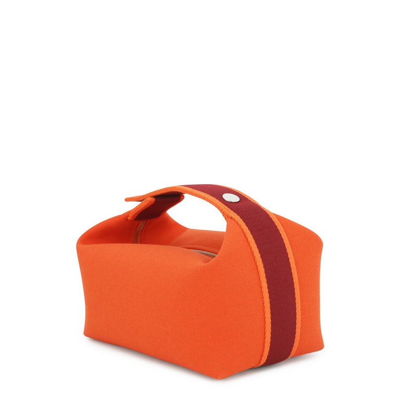 エルメス ポーチ ブリッド・ア・ブラックPM オランジュ・フー/シルバー金具 キャンバス HERMES 小物入れ