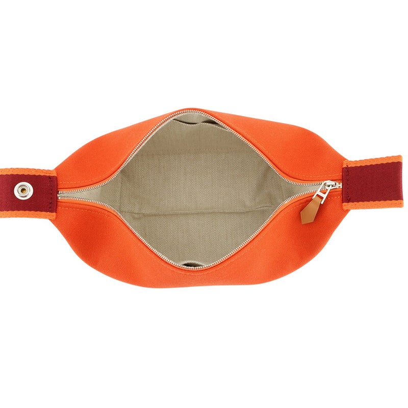 エルメス ポーチ ブリッド・ア・ブラックPM オランジュ・フー/シルバー金具 キャンバス HERMES 小物入れ
