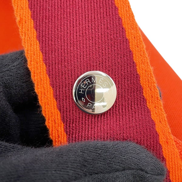 エルメス ポーチ ブリッド・ア・ブラックPM オランジュ・フー/シルバー金具 キャンバス HERMES 小物入れ
